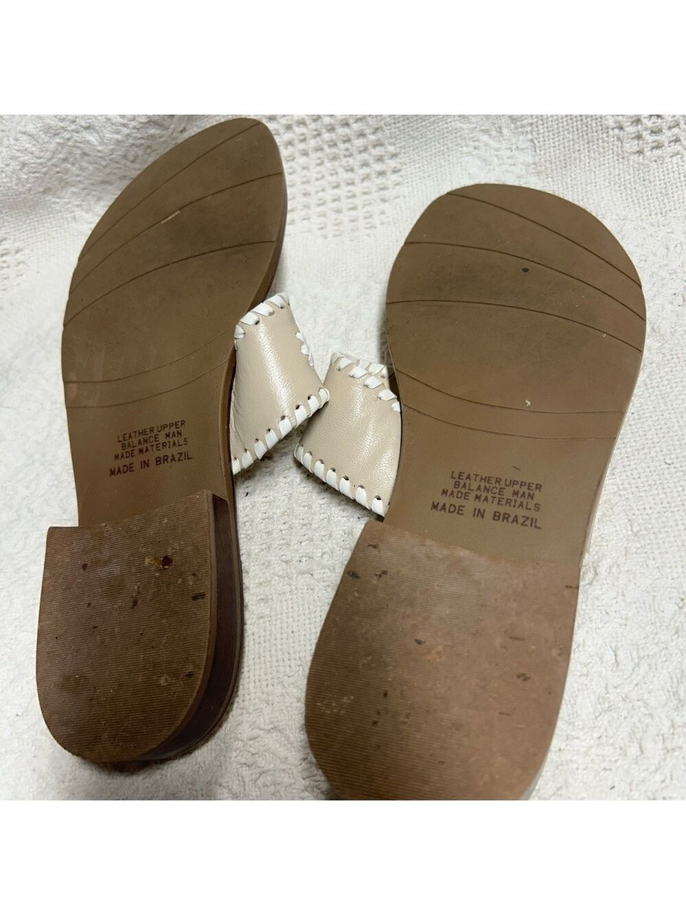 Apostrophe Jaclyn Women’s White Tan Floral Size 7 Flat Sandals - Picture 3 of 4